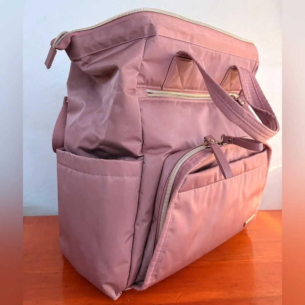💕SKIP HOP Mainframe Wide Open Diaper Backpack. Dusty Rose
